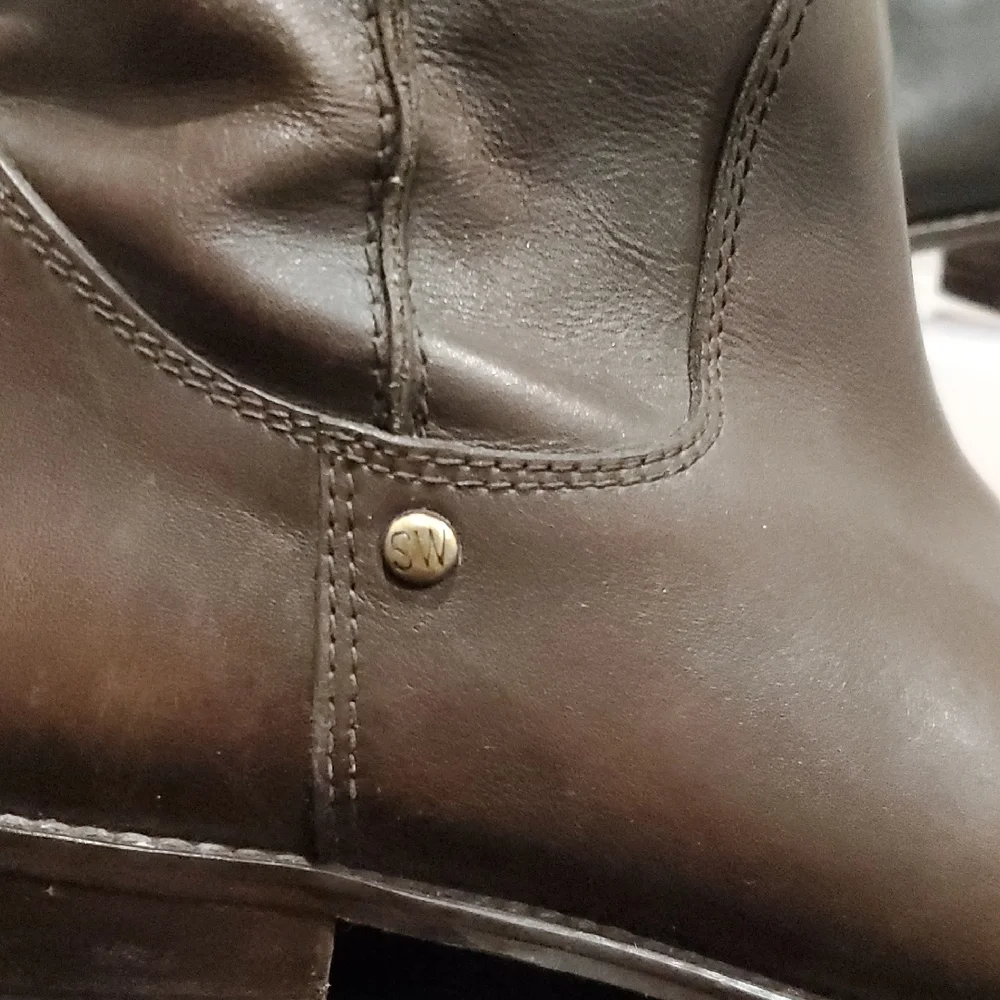 Elegant Brown Leather Knee-High Boots